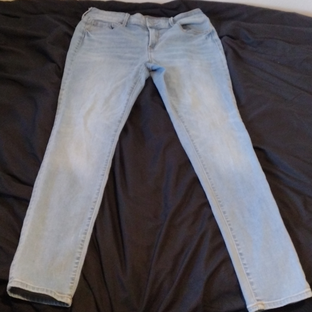 Light blue jeans.